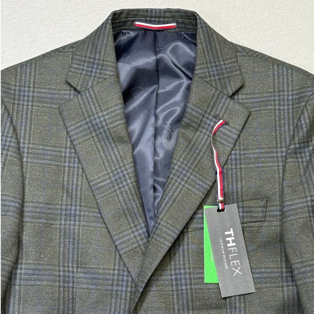 Tommy Hilfiger Men's Modern-Fit plaid Sport Coat green/blue 36S $295 - Picture 4 of 11